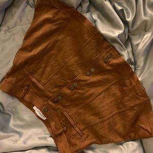 Brown suede skirt size S